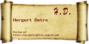 Hergert Detre névjegykártya